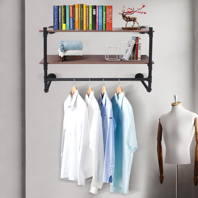 Industrial clothing rack wall mount hot sale